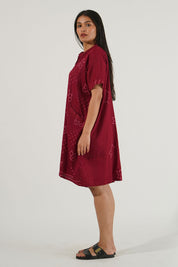 Easy Peasy Dress Maroon