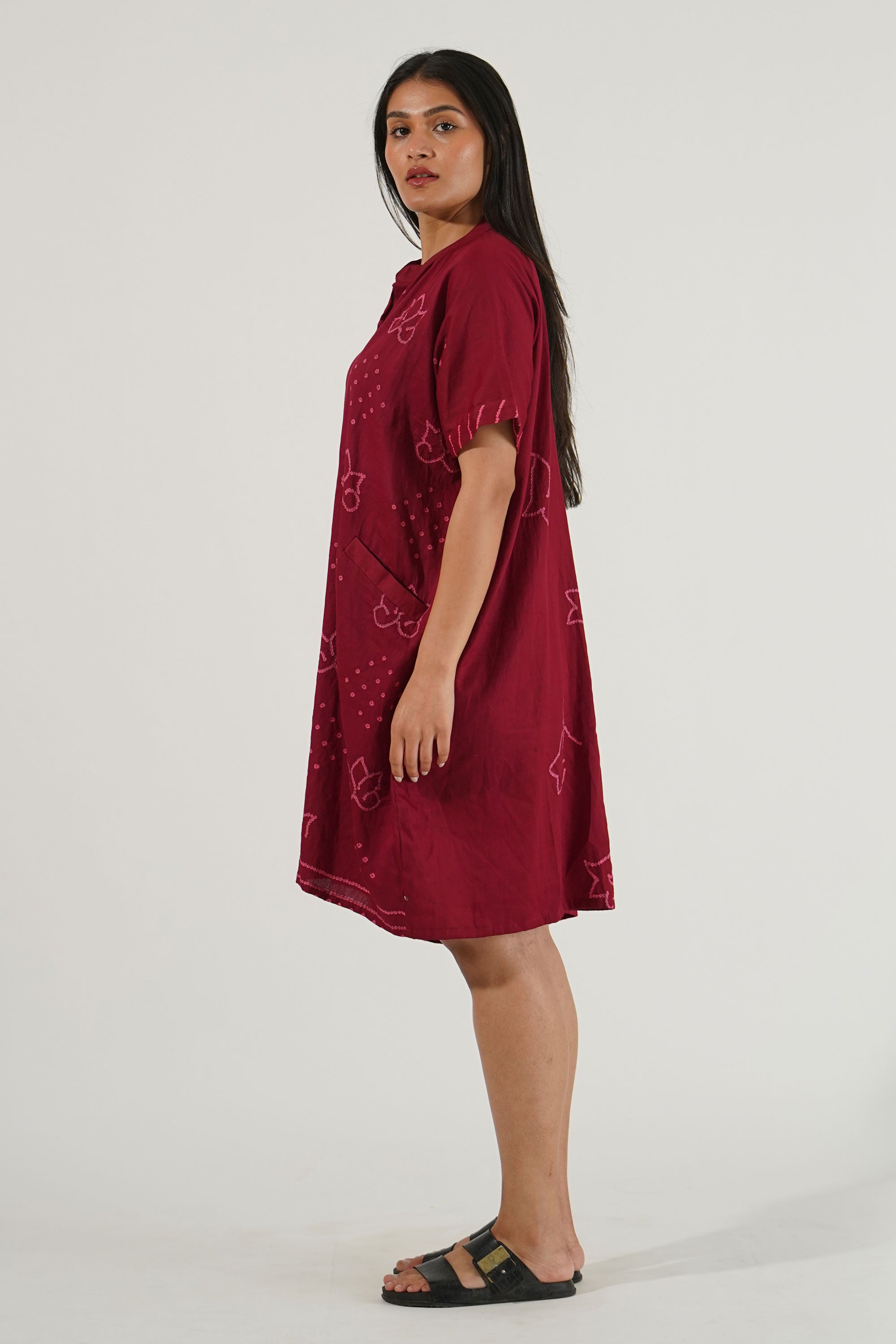Easy Peasy Dress Maroon